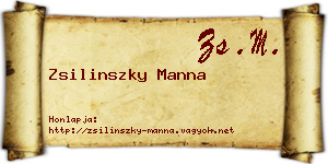 Zsilinszky Manna névjegykártya